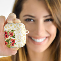 Hawaii Discoverers Day AirPods Case Tropical Hibiscus Glitter White LT05 - Polynesian Pride