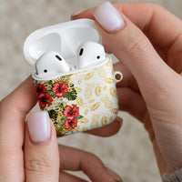 Hawaii Discoverers Day AirPods Case Tropical Hibiscus Glitter White LT05 - Polynesian Pride