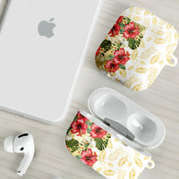 Hawaii Discoverers Day AirPods Case Tropical Hibiscus Glitter White LT05 - Polynesian Pride