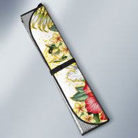 Hawaii Discoverers Day Auto Sun Shade Tropical Hibiscus Glitter White LT05 - Polynesian Pride