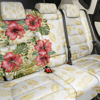Hawaii Discoverers Day Back Car Seat Cover Tropical Hibiscus Glitter White LT05 - Polynesian Pride