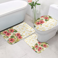 Hawaii Discoverers Day Bathroom Set Tropical Hibiscus Glitter White LT05 - Polynesian Pride