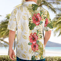 Hawaii Discoverers Day Hawaiian Shirt Tropical Hibiscus Glitter White LT05 - Polynesian Pride