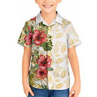 Hawaii Discoverers Day Hawaiian Shirt Tropical Hibiscus Glitter White LT05 - Polynesian Pride