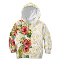 Hawaii Discoverers Day Kid Hoodie Tropical Hibiscus Glitter White LT05 Hoodie White - Polynesian Pride