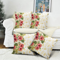 Hawaii Discoverers Day Pillow Cover Tropical Hibiscus Glitter White LT05 - Polynesian Pride