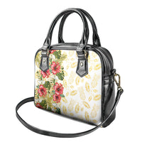 Hawaii Discoverers Day Shoulder Handbag Tropical Hibiscus Glitter White LT05 - Polynesian Pride