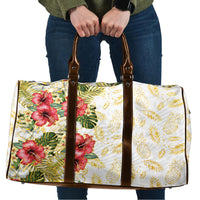 Hawaii Discoverers Day Travel Bag Tropical Hibiscus Glitter White LT05 White - Polynesian Pride
