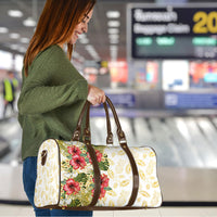 Hawaii Discoverers Day Travel Bag Tropical Hibiscus Glitter White LT05 - Polynesian Pride