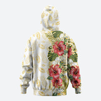 Hawaii Discoverers Day Zip Hoodie Tropical Hibiscus Glitter White LT05 - Polynesian Pride