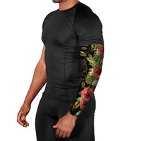 Hawaii Discoverers Day Arm Sleeves Tropical Hibiscus Glitter Black LT05 - Polynesian Pride