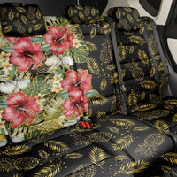 Hawaii Discoverers Day Back Car Seat Cover Tropical Hibiscus Glitter Black LT05 - Polynesian Pride