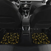 Hawaii Discoverers Day Car Mats Tropical Hibiscus Glitter Black LT05 Set 2pcs - Back Black - Polynesian Pride