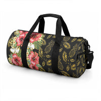 Hawaii Discoverers Day Duffle Bag Tropical Hibiscus Glitter Black LT05 - Polynesian Pride