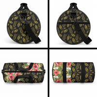 Hawaii Discoverers Day Duffle Bag Tropical Hibiscus Glitter Black LT05 - Polynesian Pride
