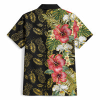 Hawaii Discoverers Day Hawaiian Shirt Tropical Hibiscus Glitter Black LT05 - Polynesian Pride