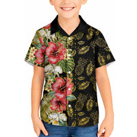 Hawaii Discoverers Day Hawaiian Shirt Tropical Hibiscus Glitter Black LT05 - Polynesian Pride