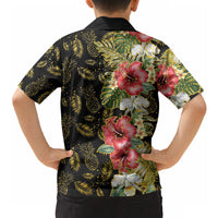 Hawaii Discoverers Day Hawaiian Shirt Tropical Hibiscus Glitter Black LT05 - Polynesian Pride
