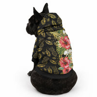 Hawaii Discoverers Day Pet Hoodie Tropical Hibiscus Glitter Black LT05 - Polynesian Pride