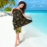 Hawaii Discoverers Day Sarong Tropical Hibiscus Glitter Black LT05 - Polynesian Pride
