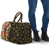 Hawaii Discoverers Day Travel Bag Tropical Hibiscus Glitter Black LT05 - Polynesian Pride
