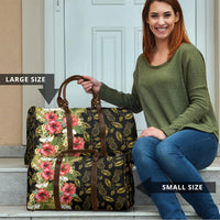 Hawaii Discoverers Day Travel Bag Tropical Hibiscus Glitter Black LT05 - Polynesian Pride