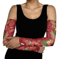Hawaii Discoverers Day Arm Sleeves Tropical Hibiscus Glitter Crimson LT05 - Polynesian Pride
