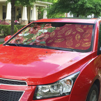 Hawaii Discoverers Day Auto Sun Shade Tropical Hibiscus Glitter Crimson LT05 - Polynesian Pride