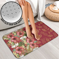 Hawaii Discoverers Day Bathroom Set Tropical Hibiscus Glitter Crimson LT05 - Polynesian Pride