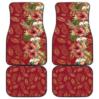 Hawaii Discoverers Day Car Mats Tropical Hibiscus Glitter Crimson LT05 - Polynesian Pride