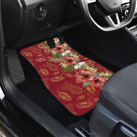 Hawaii Discoverers Day Car Mats Tropical Hibiscus Glitter Crimson LT05 - Polynesian Pride