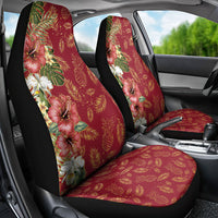 Hawaii Discoverers Day Car Seat Cover Tropical Hibiscus Glitter Crimson LT05 - Polynesian Pride