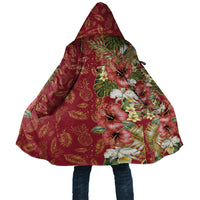 Hawaii Discoverers Day Cloak Tropical Hibiscus Glitter Crimson LT05 Unisex Crimson - Polynesian Pride