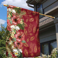 Hawaii Discoverers Day Garden Flag Tropical Hibiscus Glitter Crimson LT05 - Polynesian Pride