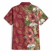 Hawaii Discoverers Day Hawaiian Shirt Tropical Hibiscus Glitter Crimson LT05 - Polynesian Pride