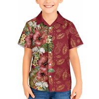 Hawaii Discoverers Day Hawaiian Shirt Tropical Hibiscus Glitter Crimson LT05 - Polynesian Pride