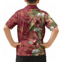 Hawaii Discoverers Day Hawaiian Shirt Tropical Hibiscus Glitter Crimson LT05 - Polynesian Pride