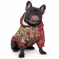 Hawaii Discoverers Day Pet Hoodie Tropical Hibiscus Glitter Crimson LT05 - Polynesian Pride