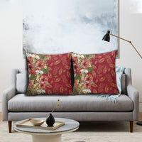 Hawaii Discoverers Day Pillow Cover Tropical Hibiscus Glitter Crimson LT05 - Polynesian Pride