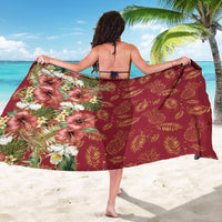 Hawaii Discoverers Day Sarong Tropical Hibiscus Glitter Crimson LT05 - Polynesian Pride