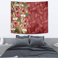 Hawaii Discoverers Day Tapestry Tropical Hibiscus Glitter Crimson LT05 - Polynesian Pride