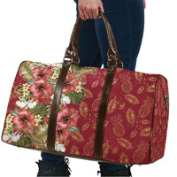 Hawaii Discoverers Day Travel Bag Tropical Hibiscus Glitter Crimson LT05 - Polynesian Pride
