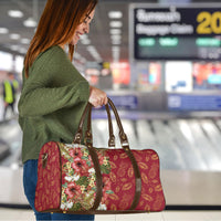 Hawaii Discoverers Day Travel Bag Tropical Hibiscus Glitter Crimson LT05 - Polynesian Pride