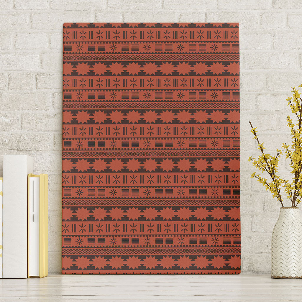 Polynesian Princess Inspired Tapa Pattern Canvas Wall Art LT05 Without Frame Red - Polynesian Pride