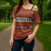 Polynesian Princess Inspired Tapa Pattern Cross Shoulder Shirt LT05 - Polynesian Pride