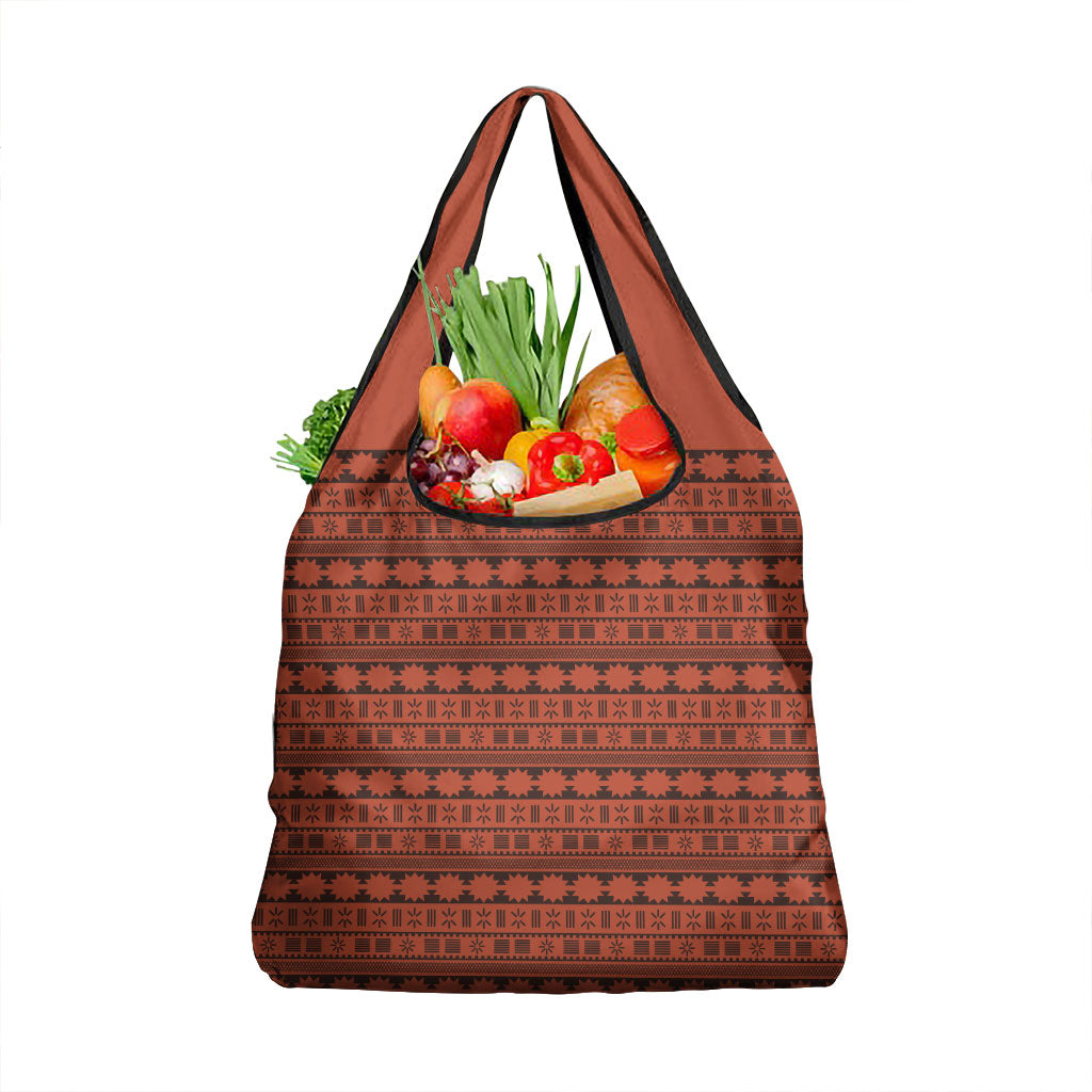 Polynesian Princess Inspired Tapa Pattern Grocery Bag LT05 1-pack One Size Red - Polynesian Pride