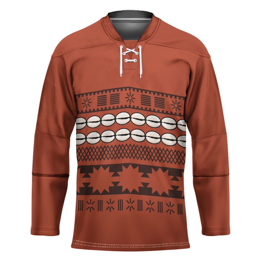 Polynesian Princess Inspired Tapa Pattern Hockey Jersey LT05 Unisex Red - Polynesian Pride