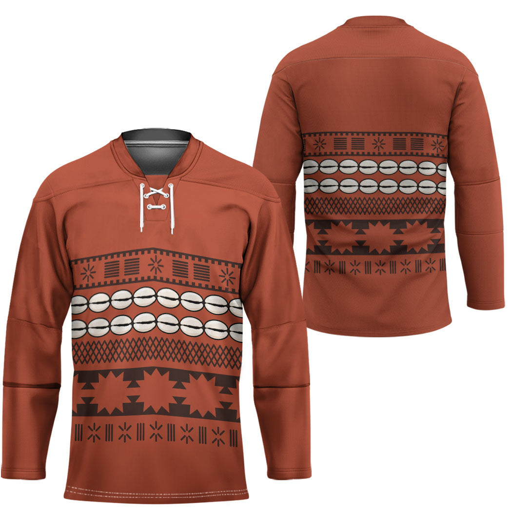 Polynesian Princess Inspired Tapa Pattern Hockey Jersey LT05 - Polynesian Pride