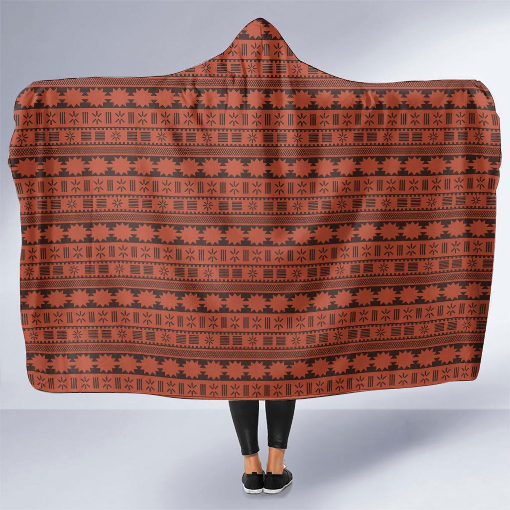 Polynesian Princess Inspired Tapa Pattern Hooded Blanket LT05 One Size Red - Polynesian Pride