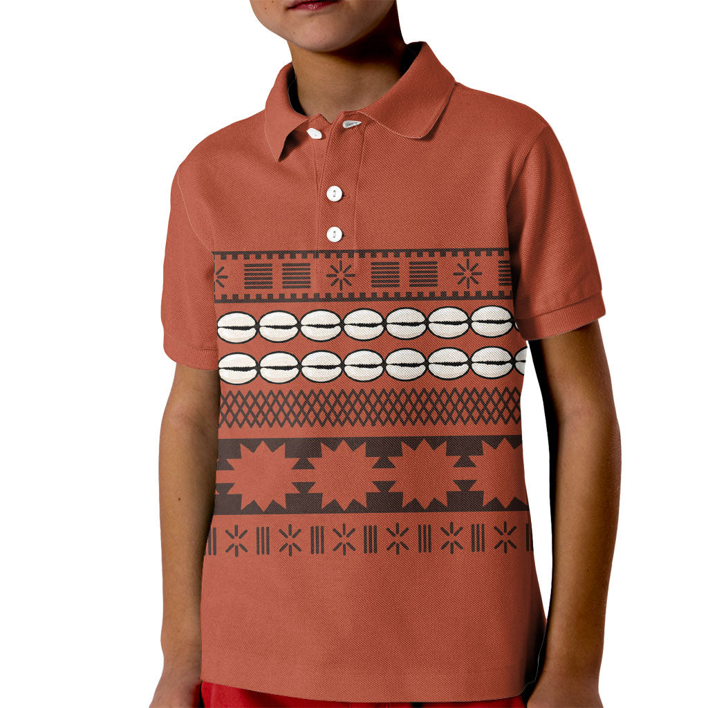 Polynesian Princess Inspired Tapa Pattern Kid Polo Shirt LT05 Kid Red - Polynesian Pride